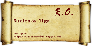 Ruzicska Olga névjegykártya